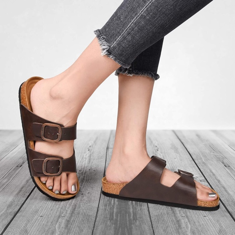 Aerothotic Women’s Arch Support Cork Footbed Slide Sandals - Picture 2 of 8